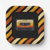 カセットテープレトロ誕生日パーティー ペーパープレート (正面)
