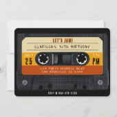 カセットテープレトロ誕生日パーティー 招待状 (正面)