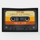 カセットテープレトロ誕生日パーティー 横断幕 (横)