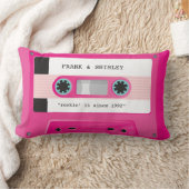 カセットテープレトロ音楽ディスコ熱ピンクロックイン ランバークッション (ブランケット)