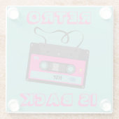 カセットテープレトロ80のGroovy Music ガラスコースター (裏面)