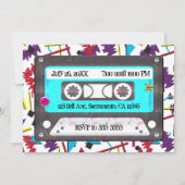 カセットテープレトロ80年代90年代テーマ誕生日パーティー 招待状 (裏面)