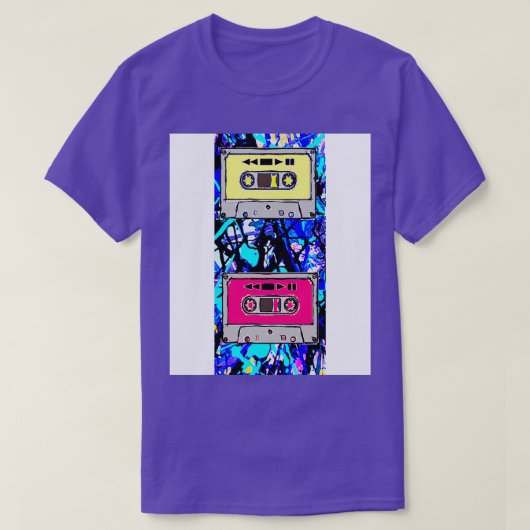 カセットテープ混合テープ Tシャツ (デザイン正面)