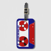 カセットテープ荷物タグ青/赤 ラゲッジタグ (正面縦)