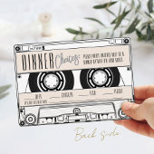 カセットテープ記録アイボリー結婚式招待状RSVP 出欠カード