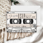 カセットテープ記録アイボリー結婚式招待状RSVP 出欠カード