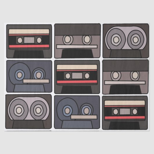 カセットテープ誕生日パーティー 薄葉紙 (正面)