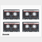 カセットテープ誕生日 長方形シール (シート)