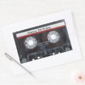 カセットテープ誕生日 長方形シール (封筒)