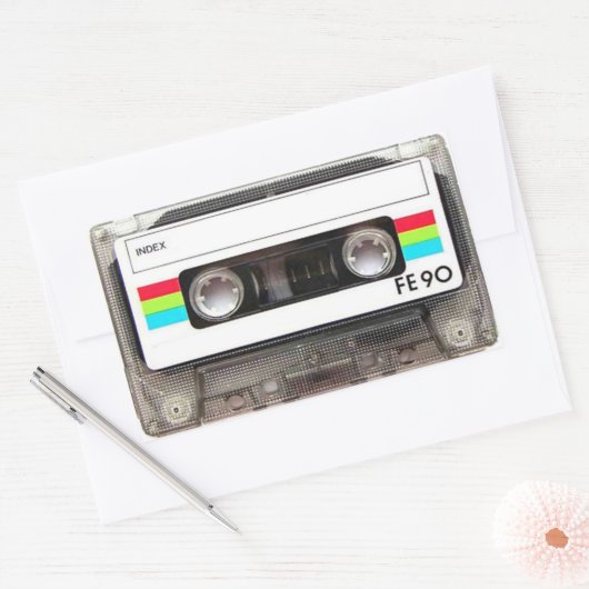 カセットテープ長方形シール 長方形シール (封筒)