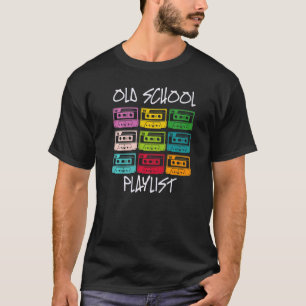 カセットテープ80s旧学校再生リスト tシャツ