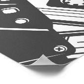 カセットテープ：モノクロヴィンテージパターン ポスター (角)