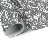 カセットテープ：モノクロヴィンテージパターン ラッピングペーパー (ロールコーナー)