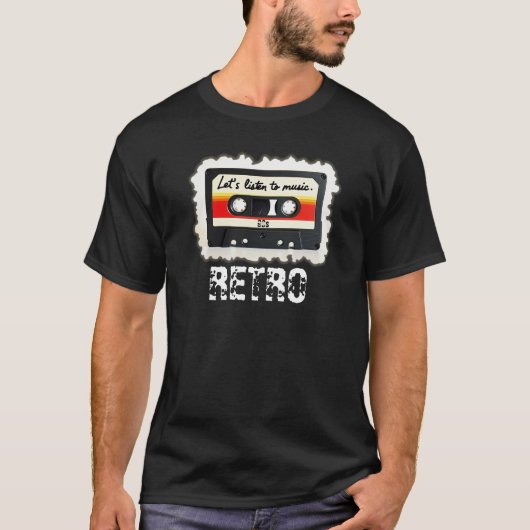 カセットテープ レトロTシャツ Tシャツ (正面)