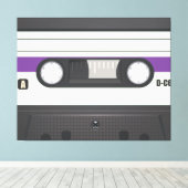 カセットテープ - 紫色 キャンバスプリント (インサイチュ (ウッドフロア))