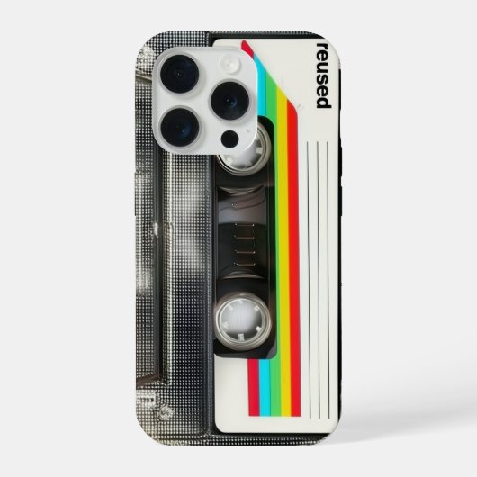 カセットテープ 透明 レトロ ミックステープ 80年代風 iPhoneケース (裏面)