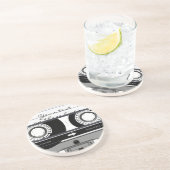 カセットテープ – 黒 –  コースター (側面)