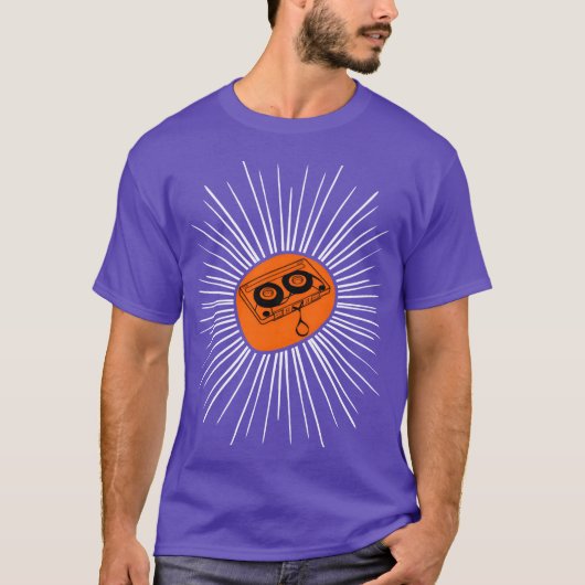 カセットテープ 80年代 90年代 ミュージックテープ 少女 Tシャツ (正面)