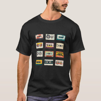 カセットテープMixtape 1980Sラジオ音楽グラフィック Tシャツ