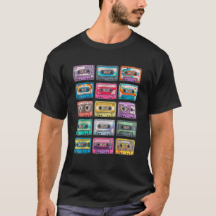 カセットテープMixtapes 1980sラジオ音楽グラフィック Tシャツ