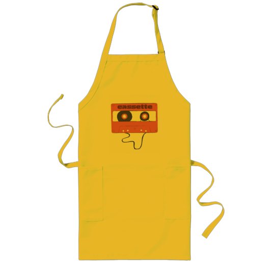 カセットテープTシャツ ロングエプロン (正面)