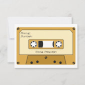 カセットテー結婚プの曲リクエスト挿入カード 出欠カード (正面)