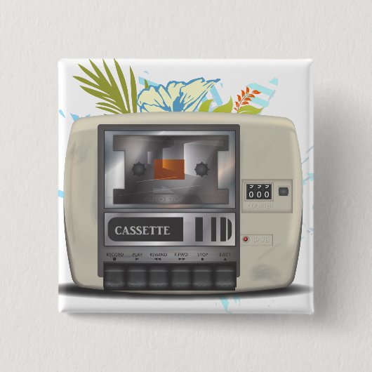 カセットデッキ 缶バッジ (正面)