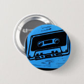 カセット青ボタン 缶バッジ (正面&裏面)