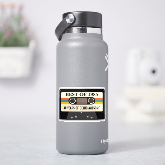 カセット80のテーマ40th 50th 60th誕生日パーティー シール (HydroFlask)