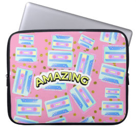 カセット90sパターン ラップトップスリーブ