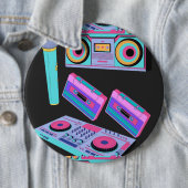 カセット、オーディオスタイルテンプレートボタン 缶バッジ (インサイチュ)