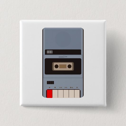 カセット・テープ・レコーダ 缶バッジ (正面)