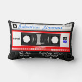 カセットMixtapeのカスタマイズ誕生、日の枕 ランバークッション (裏面)