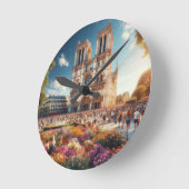 カセドラレノートルダムデパリ ラウンド壁時計 (傾斜)