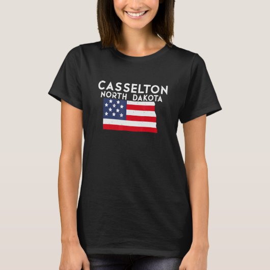 カセルトンノースダコタUSA州アメリカントラベル Tシャツ (正面)