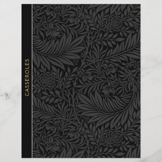 カセロール |レシピ分割器 |ヴィンテージブラックフローラ (裏面)