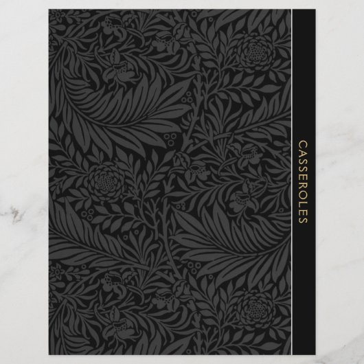 カセロール |レシピ分割器 |ヴィンテージブラックフローラ (正面)