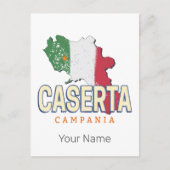 カゼルタイタリアレトロカンパニアマップヴィンテージ土産 シーズンポストカード (正面)