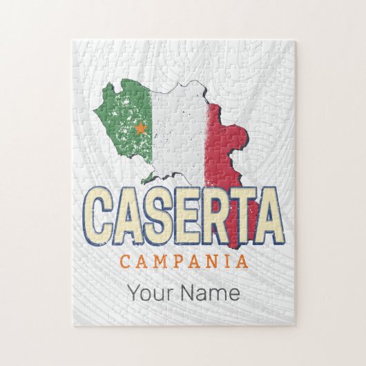 カゼルタイタリアレトロカンパニアマップヴィンテージ土産 ジグソーパズル (縦)