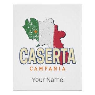 カゼルタイタリアレトロカンパニアマップヴィンテージ土産 ポスター
