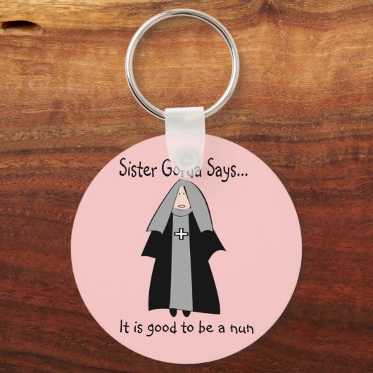 カソリッおもしろいクの修道女の贈り物、"姉妹ゴルダ" キーホルダー (正面)