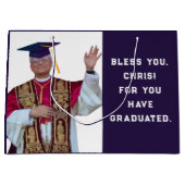 カソリッおもしろいクス学期卒業 ラージペーパーバッグ (正面)