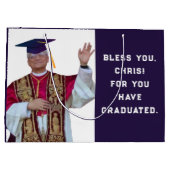 カソリッおもしろいクス学期卒業 ラージペーパーバッグ (裏面)