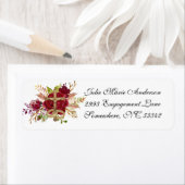 カソリッエレガントクの赤いバラ結婚ズのラベル ラベル (インサイチュ)