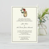 カソリッエレガントクアイボリー結婚式レセプションコンボ 招待状 (スタンド正面)