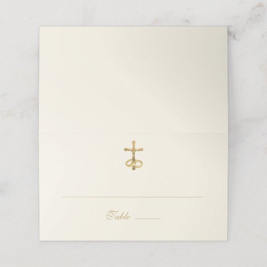 カソリッエレガントクシンプルヴィンテージ結婚座席表 プレイスカード (外部開封)