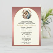 カソリッエレガントクバプティスメアリーブルーフローラ 招待状 (スタンド正面)