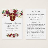 カソリッエレガントクバラ祈りの言葉結婚の聖札 (正面&裏面)