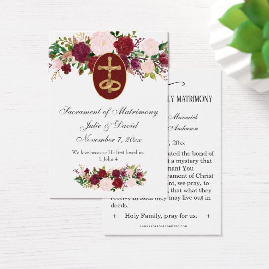 カソリッエレガントクバラ祈りの言葉結婚の聖札 (デスク)