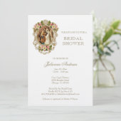 カソリッエレガントクブライダルシャワーフローラ金ゴールド 招待状 (スタンド正面)